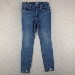 Good American Jeans Womens 10/30 Blue Skinny Jegging Light Wash Denim GLDV731T